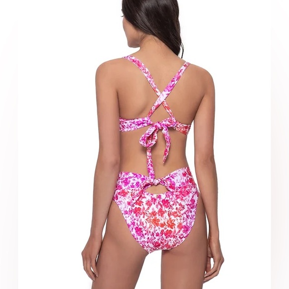 PilyQ 🌸 PQ Swim 🌸 Halter Floral Underwire Bikini Top | High Rise Cheeky Bottom - Picture 7 of 10